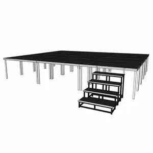 Plataforma de aluminio para escenario, plataforma de alta calidad con patas ajustables