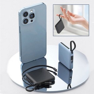 Wholesale Custom <b>Mini</b> Rechargeable Portable Power Bank 10000mAh with Type-C Cable for Smartphones - Product Image 1