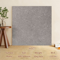 Carrelage en céramique moderne antidérapant, imperméable, finition mate, épaisseur 10 mm, 600x600 mm, avec bord rectifié, couleur gris tempête