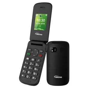 Prix concurrentiel 1.77 "GSM double sim double veille caractéristique flip téléphones mobiles de base à clapet téléphone portable