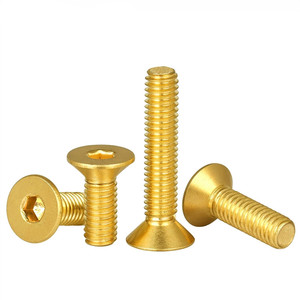 Wholesale Factory Price Flat Head Hexagon Socket Cap <b>Screws</b> M3-0.5 X 10mm Brass Inner Hex Drive Fasteners Bolts - Product Image 5