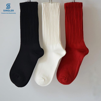 Chaussettes de sport rétro best-seller, bord côtelé, bout sans couture, talon carré large, anti-boulochage, évacuation de la transpiration, chaussettes athlétiques unies
