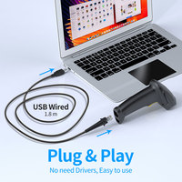 Lector de Códigos de Barras 1D con Cable Xincode, Escáner de Códigos de Barras Láser USB Portátil, Pistola Escaneadora de Códigos de Mercancías, Escáner de Inventario X-9100