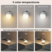 Ampoule LED intelligente RGB rechargeable, lumière nocturne magnétique détachable, culot E27, accessoires d'éclairage domestique, corps en plastique, alimentation CC