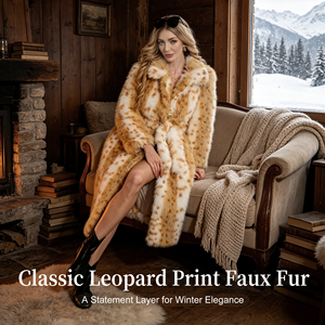 Women's <b>Leopard</b> <b>Print</b> Long <b>Faux</b> <b>Fur</b> <b>Coat</b> Winter Warm Fluffy Jacket Luxury Fashion OEM ODM Wholesale Supplier - Product Image 6