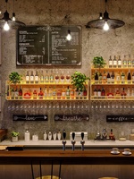Porte-bouteilles mural, étagère de rangement, présentoir à vin, porte-verres à vin, porte-verres à whisky inversés