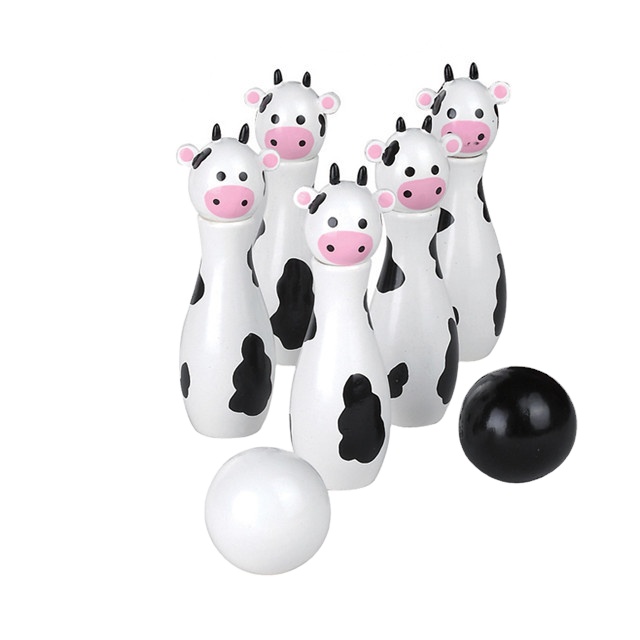 Милый набор для скейтла с животными, обучающие игрушки для детей, Деревянный Боулинг