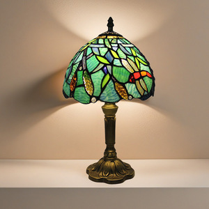 Lightslighting Lámpara <span class=keywords><strong>de</strong></span> mesa <span class=keywords><strong>de</strong></span> estilo tulipán <span class=keywords><strong>de</strong></span> vidrieras europeas <span class=keywords><strong>de</strong></span> 8 pulgadas - Product Image 5