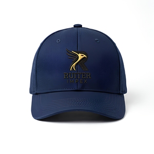 OEM Baseball Cap 6-Panel Fitted Embroidered Logo <b>Navy</b> Blue Unisex Casual Adult Twill <b>Hat</b> - Product Image 1