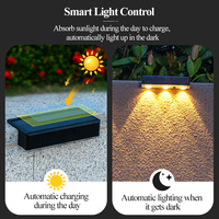 Lampe solaire de jardin LED RGB super lumineuse, indice de protection IP65, éclairage décoratif extérieur pour clôture, escaliers, aménagement paysager, lumière solaire pour marches