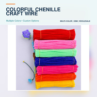 Fil chenille coloré pour loisirs créatifs, tiges chenille 30 cm, fil pelucheux pour fleurs DIY, artisanat fait main, vente en gros, fournisseur de couleurs personnalisées