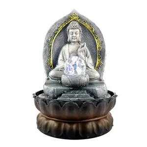 Buddha all'ingrosso 2021 ultima casa creativa Desktop Fengshui fontana di lusso resina Fuente oque ufficio fortunato fontana di Buddha