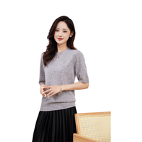 Manches courtes tricots femmes 2025 automne mode 5% cachemire + 95% laine pull pull pulls décontractés
