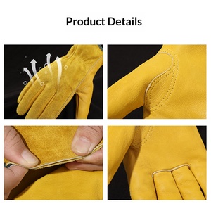 Gants de protection en cuir de vachette tricoté, résistants aux perforations et à l'usure, respirants, pour le jardinage, la plantation et la taille des rosiers - Product Image 4