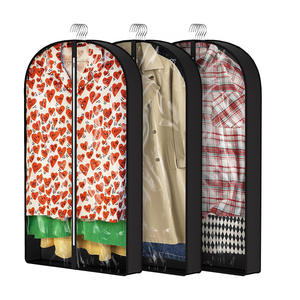 Sacs de rangement pour vêtements imperméables, non tissés, à soufflets, avec fermeture éclair, anti-poussière, suspendus, pour placard, voyage - Product Image 1