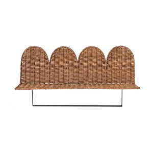 Catsle Handmade Rattan Towel Rack Wall Mounted Bathroom Storage <b>Shelf</b> With <b>Hook</b> For Towels And Accessories 48 In Width - Product Image 5