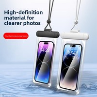 Étui de téléphone étanche transparent en TPU avec cordon de cou pour la natation, la plongée, compatible avec les écrans tactiles, pour le rafting en plein air, compact
