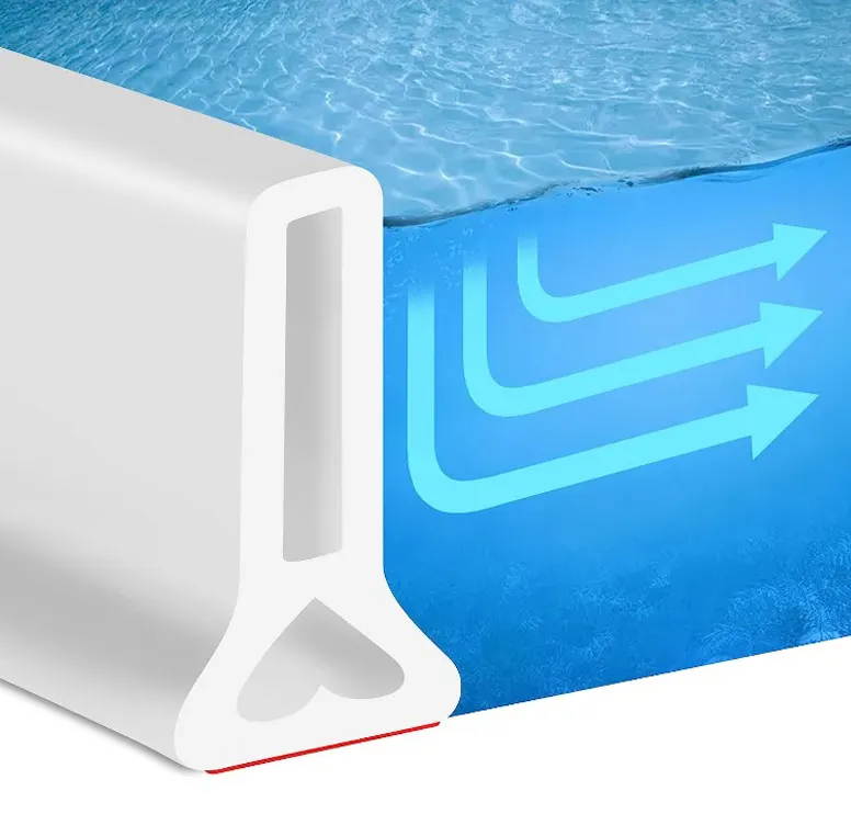 Kauçuk silikon duş bariyeri su durdurucu banyo su geçirmez şerit silikon su bariyer baraj bariyer banyo için