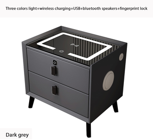 Hanyee Modern Smart Simple Multifunctional Bedside Table With <b>Wireless</b> Charging Colored <b>Lamp</b> Fingerprint Lock Sound Smart Bedsid - Product Image 5