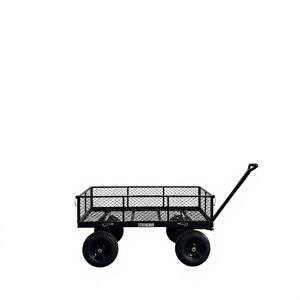 High Quality Multi Purpose Garden Utility Wagon Heavy Duty Steel Pull Cart for Landscaping - Product Image 1