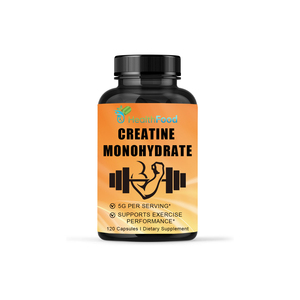 Cápsulas de Creatina Monohidrato Micronizada HealthFood, Dosis para Apoyar el Rendimiento en el Ejercicio, Suplemento Dietético Vegano - Product Image 1
