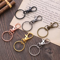Lot de fermoirs mousquetons en alliage de zinc pour porte-clés, avec anneau fendu et clip pivotant à déclenchement, 30*65mm, Or, Argent, Or rose, Noir, pour artisanat DIY