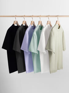 Camiseta de Manga Corta para Hombre, 100% Algodón, Tejida, Protección Solar, Fresca, Holgada, Color Sólido, Transpirable, Informal, para Estudiantes, Verano - Product Image 4