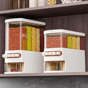 5-Compartment 12.5kg Grain Dispenser Kitchen Grain Dispenser Plastic Food-Grade Material Grain Dispenser - Product Image 4