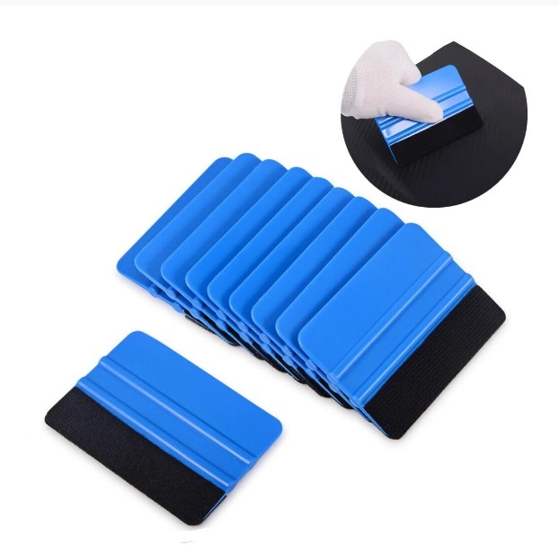 1 шт. 10x7 см Авто Стайлинг разноцветная виниловая пленка из окна автомобиля скребок льда, чистящие салфетки для мытья автомобиля скребок с войлоком Ракель инструмент пленка упаковочная машина