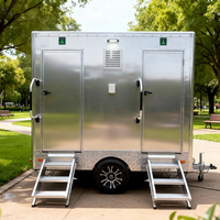 Toilettes écologiques durables et remorque de salle de bain portable avec revêtement antidérapant pour le camping et l'utilisation en extérieur