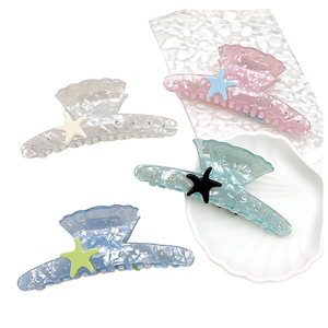 Pinzas y Broches para el Cabello de Acetato de 11 cm, Serie Océano, Color Sólido, Estilo Japonés y Coreano, para Niñas, Bodas y Fiestas - Product Image 1