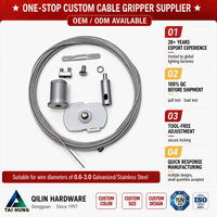 Kit de suspension de câble chromé mat, système de suspension au plafond avec pince à câble, accessoires de terminaison pour luminaires