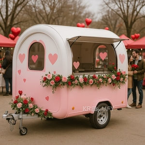 Mini-remorques de cuisine mobiles personnalisées en fibre de verre, camions et chariots de restauration rapide pour hot-dogs et glaces, et chariots de snacks - Product Image 4
