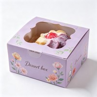 Boîte d'emballage en papier pour gâteau avec logo personnalisé, impression couleur, boîtes carrées pour gâteau et pain avec fenêtre, emballage alimentaire de qualité alimentaire pour dessert