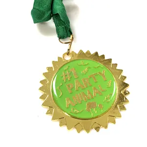 Custom Shaped Plastic Medal/Badge With Embossed Logo