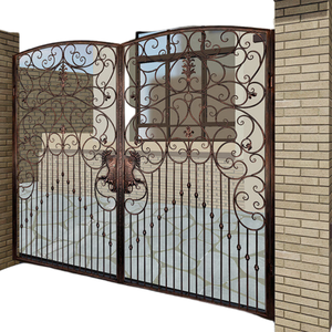 Puerta corrediza de <span class=keywords><strong>calle</strong></span> de puerta de hierro forjado de diseño moderno Puerta de valla principal de aluminio <span class=keywords><strong>para</strong></span> casa - Product Image 5