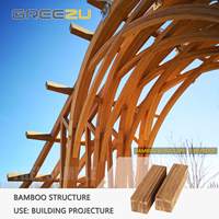 Casa de marco de bambú estructural de madera modular Casas verdes impermeables con hoja de aspecto de madera de viga de bambú para construcción exterior