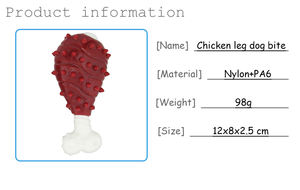 インタラクティブおもちゃ新しいペットのきれいな歯の咬傷耐性ラバーナイロンシミュレーションチキンレッグドッグチューおもちゃ - Product Image 3