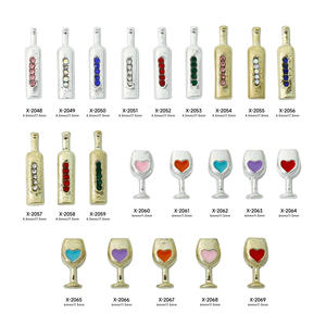 Bonito vinho unhas designer garrafa cap prego charme metal 3D decoração rhinestone vinho unhas coloridas - Product Image 3
