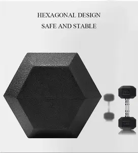 Anpassbare Gym Fitness 25 lb 5 10 25 50kg Gummi-Gusseisen Hexagon Hanteln für Fitnessstudio und Zuhause, Kommerzielle Nutzung Hex Hantel-<span class=keywords><strong>Set</strong></span> - Product Image 6