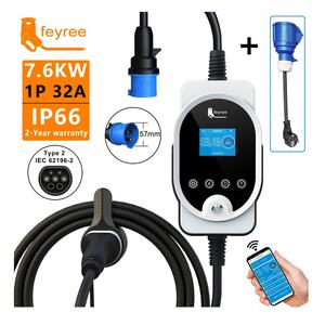 Nouvelle station de recharge portable pour VE 32A, Type 2 IEC 62196-2, chargeur rapide AC Niveau 2 22KW, garantie 24 mois, câble de 5 mètres - Product Image 5