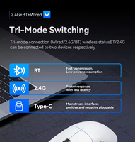 Mouse Inalámbrico Attack Shark X11 Ligero PAW3311 para E-sports y Juegos en Computadora y Laptop con Tres Modos de Conexión Inalámbrica BT