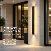 Lampe murale minimaliste en fer, éclairage solaire extérieur en bande, étanche IP65, pour cours, villas, portails extérieurs et projets hôteliers