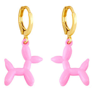 Mwsc — boucles d'oreilles en forme de Mini chien coréen, boucles d'oreilles en plaqué or, couleur bonbon, ballon rempli de gaz, pendentif pour filles, vente en gros - Product Image 1