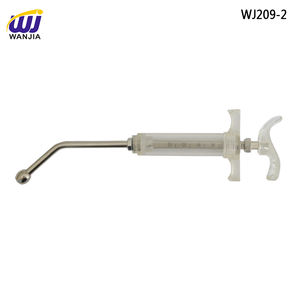 WANJIA豚羊ヤギ牛用動物口腔カヌラステンレス鋼湾曲したドレンチング獣医用注射器 - Product Image 5