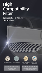 Toilette automatique <span class=keywords><strong>pour</strong></span> <span class=keywords><strong>chat</strong></span> à ouverture supérieure, grande capacité 65L, en plastique, silencieuse, anti-odeurs, avec commande à distance par application Wifi, nettoyage automatique - Product Image 5