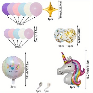 Kit de Guirnalda de Globos de Unicornio de 169 Piezas con Estrellas Brillantes para Niñas, Decoración para Fiestas de Cumpleaños y Despedidas de Soltera - Product Image 2
