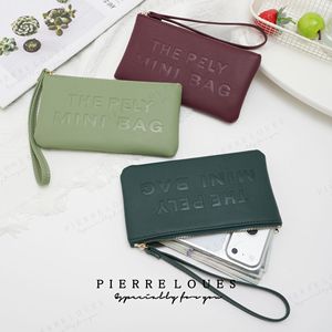Pierre Loues Women's Mini Wallet Solid Color Embossed Letter Design Portable Everyday Use - Product Image 1
