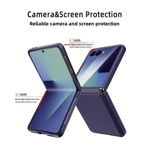 เคสโทรศัพท์แบบพับได้ Huanmin New Style สำหรับ Samsung Galaxy Z Flip ลด 30% สไตล์มินิมอล ป้องกันการตกกระแทก - Product Image 3