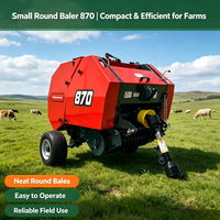 Presse à balles ronde mini homologuée CE 870, machine à ensiler le foin agricole, balles de 61 cm de diamètre pour les stations d'élevage en Australie